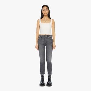 MOTHER Denim The Insider Crop Step Fray Jeans Train Stops Wash Size 29